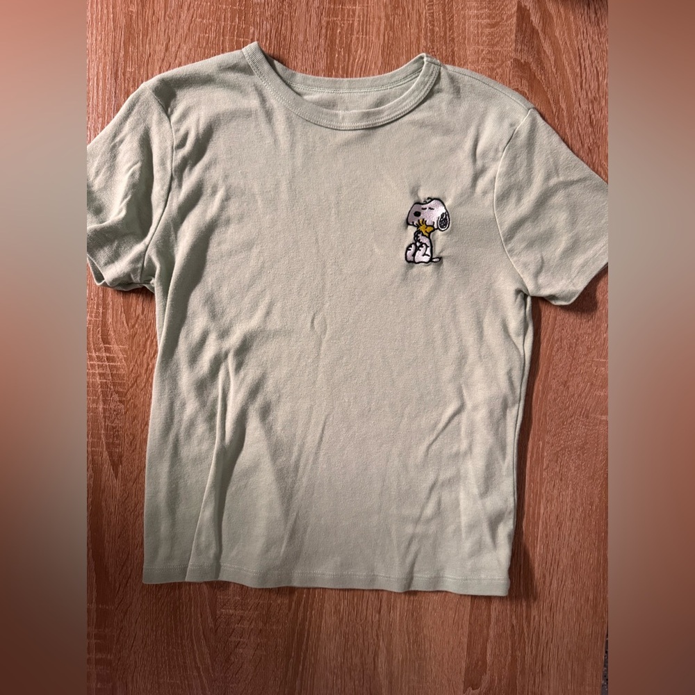 Peanuts Light Sage Green Crewneck Tee
